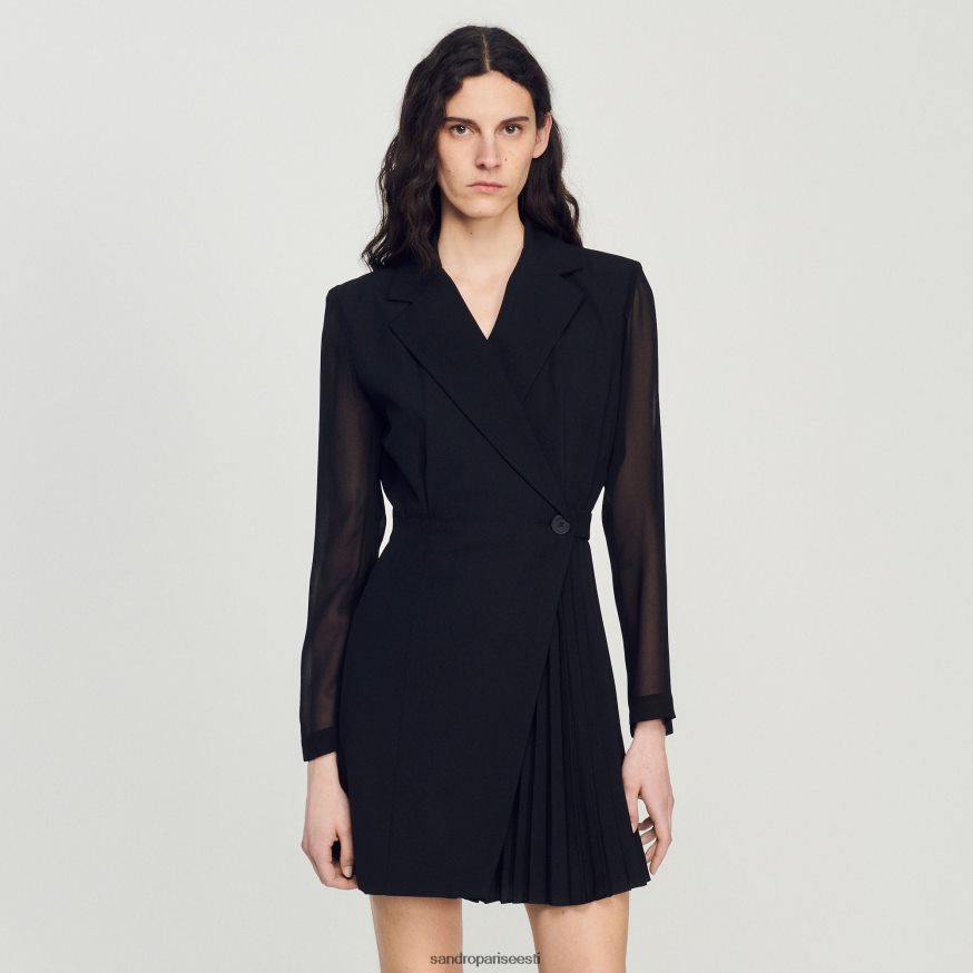 Sandro Paris kehakate naised ümbritsev kleit BN4RF177 must