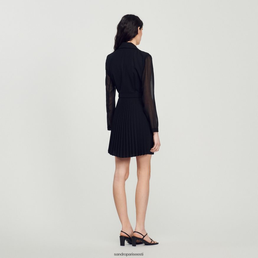 Sandro Paris kehakate naised ümbritsev kleit BN4RF177 must