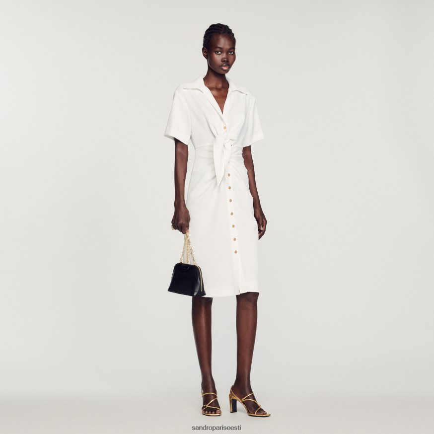 Sandro Paris kehakate naised nööpidega midi kleit BN4RF242 ekru