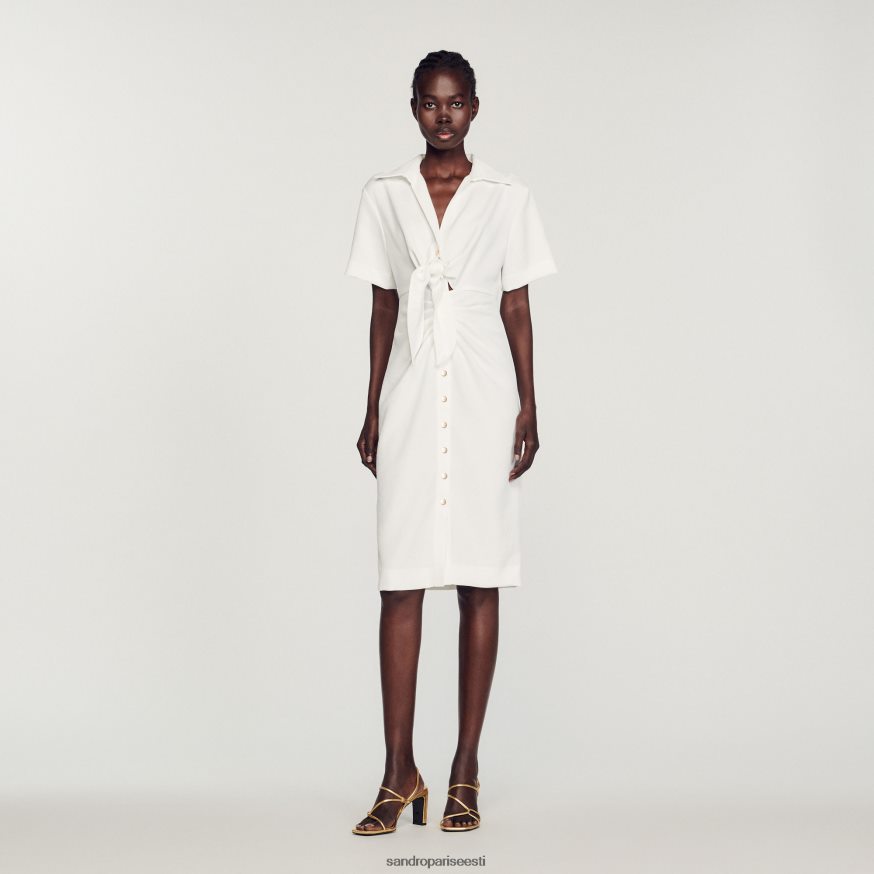 Sandro Paris kehakate naised nööpidega midi kleit BN4RF242 ekru