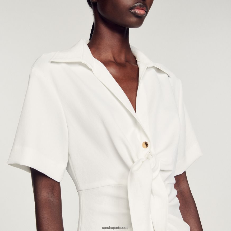 Sandro Paris kehakate naised nööpidega midi kleit BN4RF242 ekru