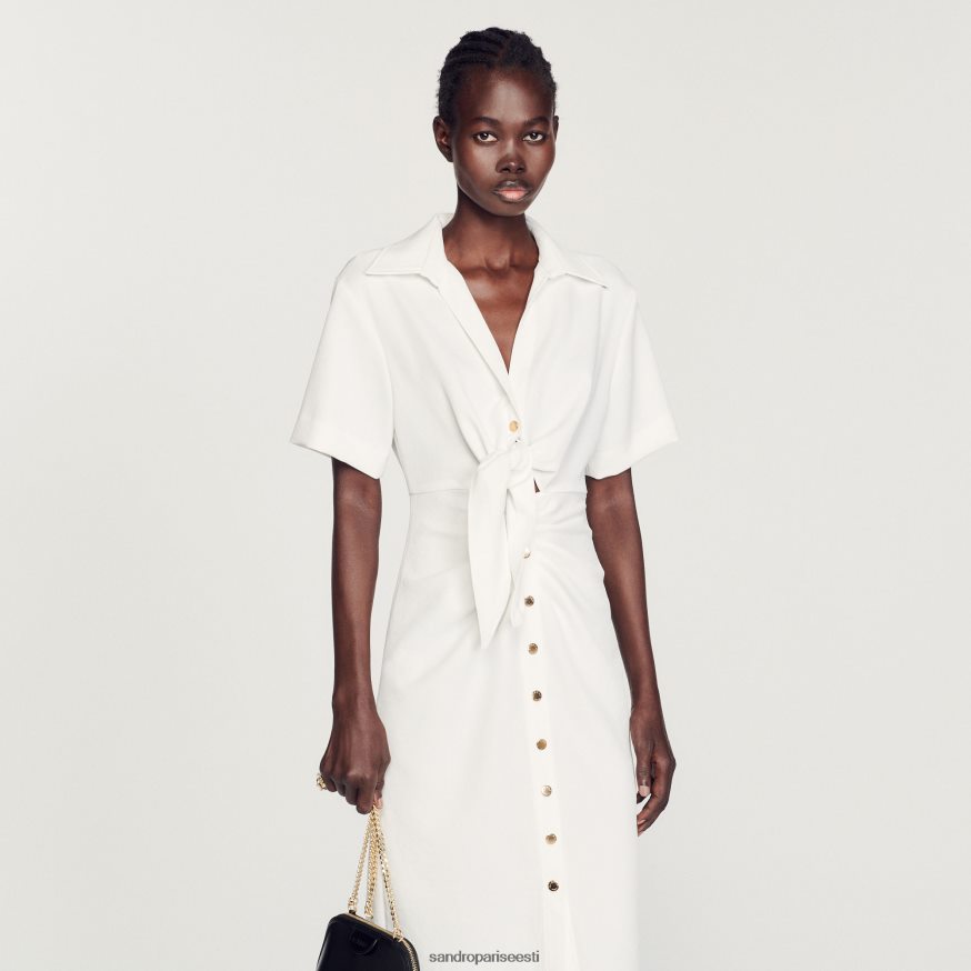 Sandro Paris kehakate naised nööpidega midi kleit BN4RF242 ekru