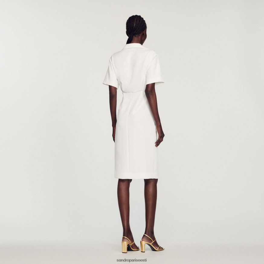 Sandro Paris kehakate naised nööpidega midi kleit BN4RF242 ekru