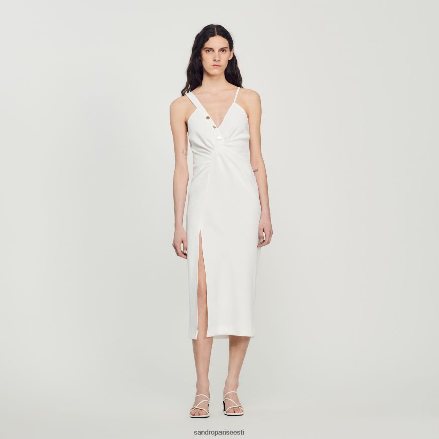 Sandro Paris kehakate naised pikk asümmeetriline kleit BN4RF394 ekru