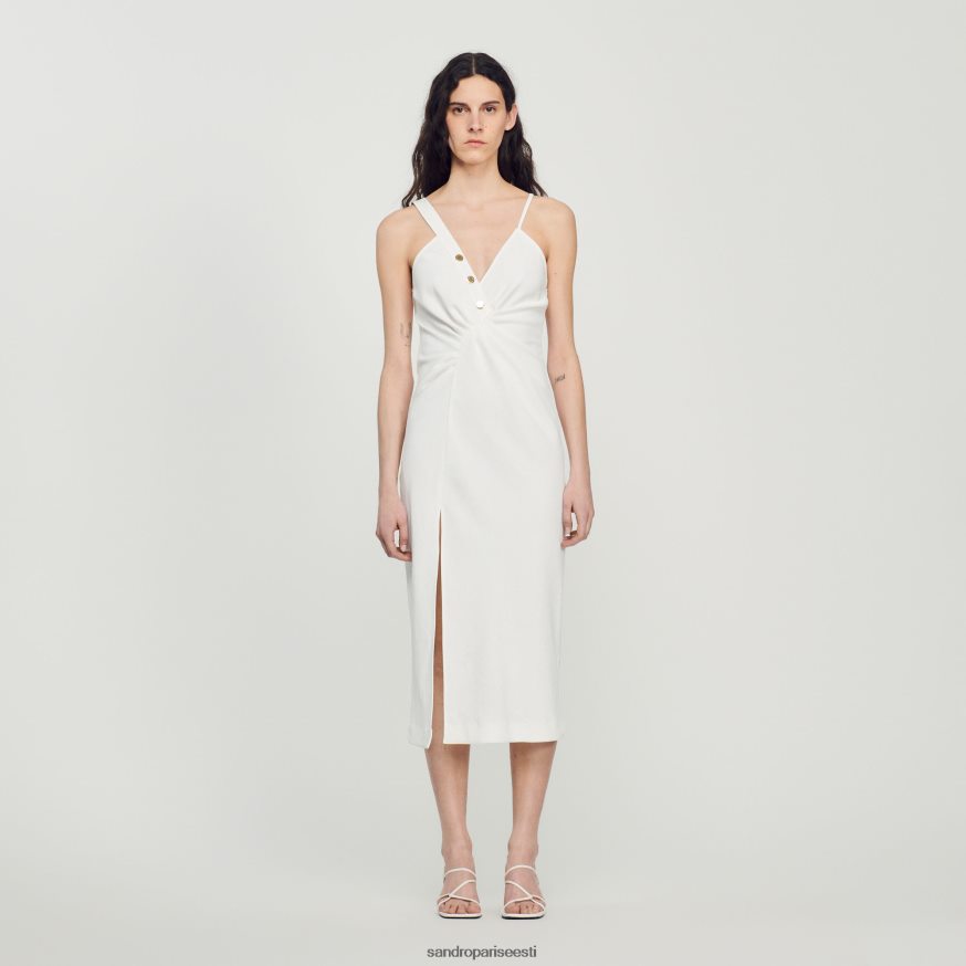 Sandro Paris kehakate naised pikk asümmeetriline kleit BN4RF394 ekru