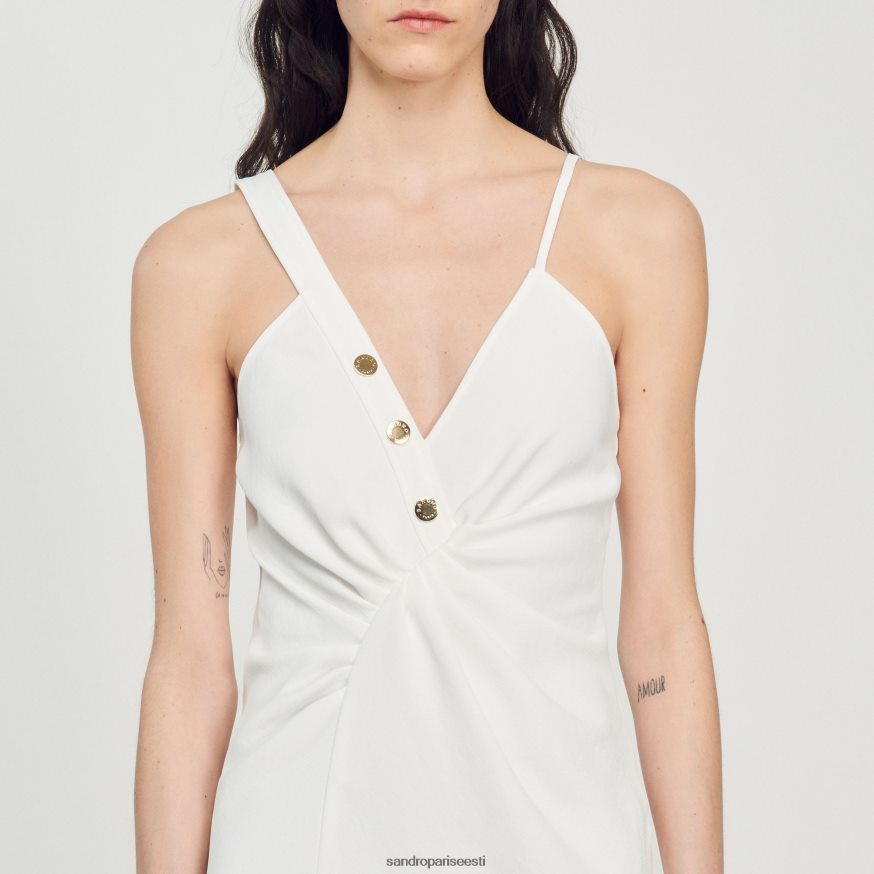 Sandro Paris kehakate naised pikk asümmeetriline kleit BN4RF394 ekru