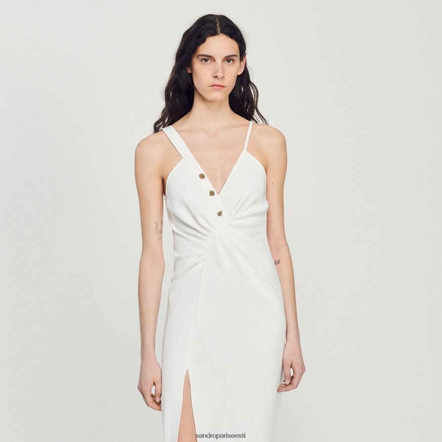 Sandro Paris kehakate naised pikk asümmeetriline kleit BN4RF394 ekru