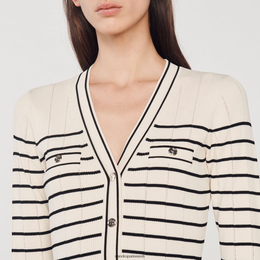 Sandro Paris kehakate naised pikk meremehetriibuline kleit BN4RF247 ekru