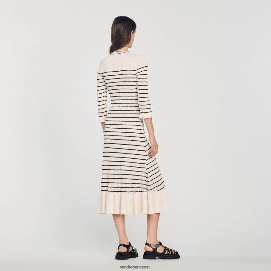 Sandro Paris kehakate naised pikk meremehetriibuline kleit BN4RF247 ekru