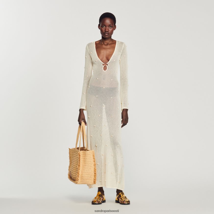 Sandro Paris kehakate naised pikk võrkkleit BN4RF122 ekru