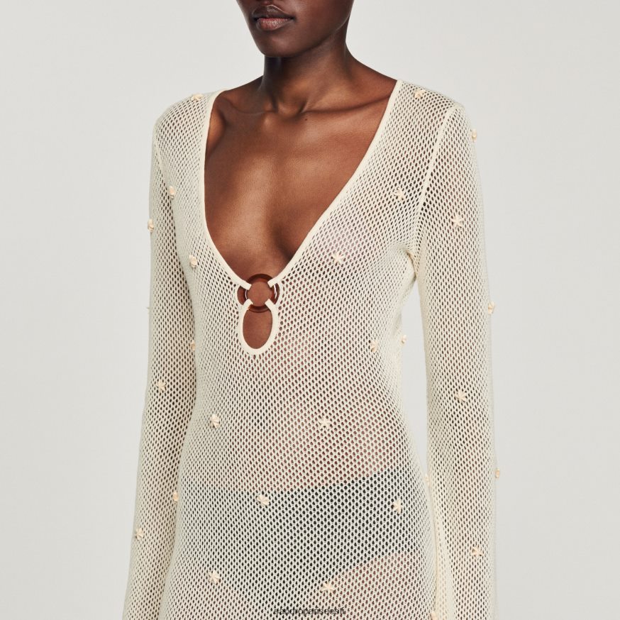 Sandro Paris kehakate naised pikk võrkkleit BN4RF122 ekru