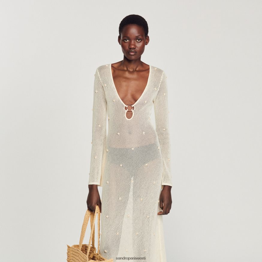 Sandro Paris kehakate naised pikk võrkkleit BN4RF122 ekru