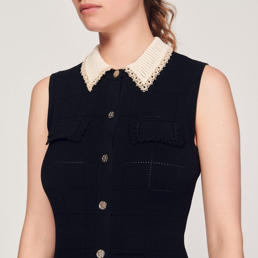 Sandro Paris kehakate naised pikkade varrukateta kleit BN4RF229 must