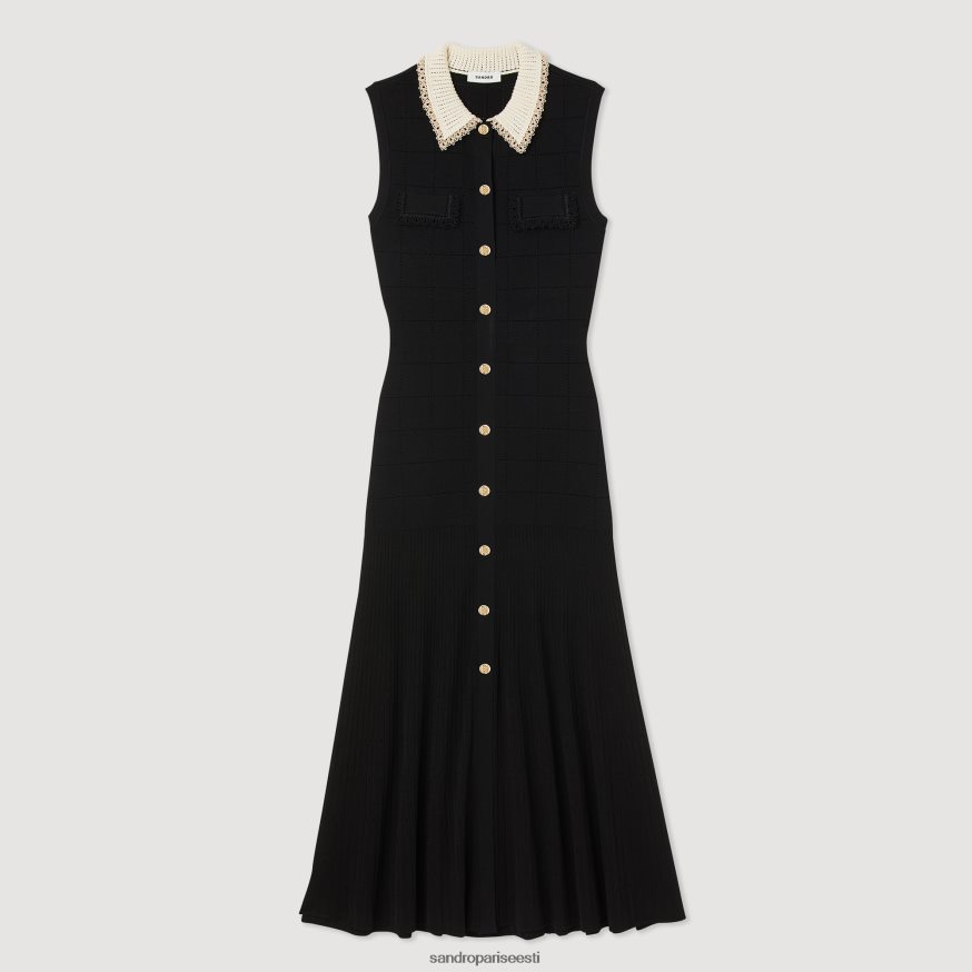 Sandro Paris kehakate naised pikkade varrukateta kleit BN4RF229 must
