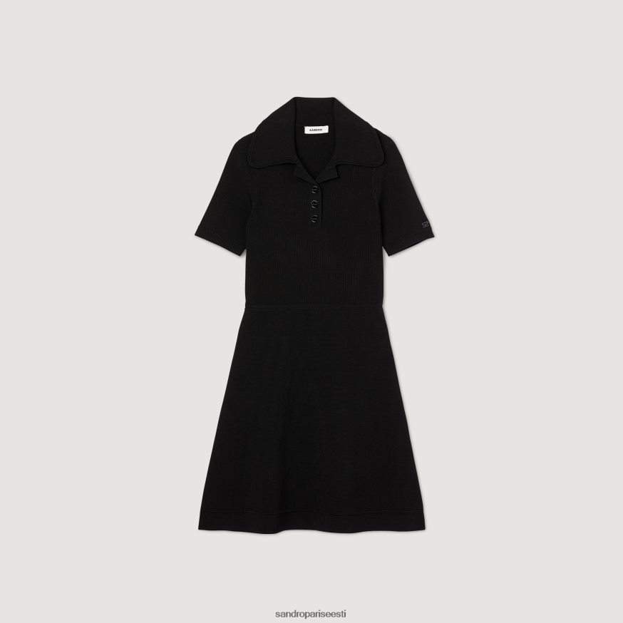 Sandro Paris kehakate naised soonik kootud kleit BN4RF8 must