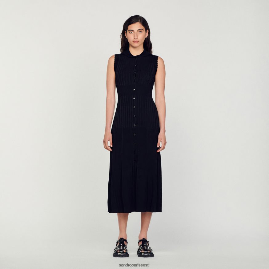 Sandro Paris kehakate naised soonikuga maksikleit BN4RF58 must