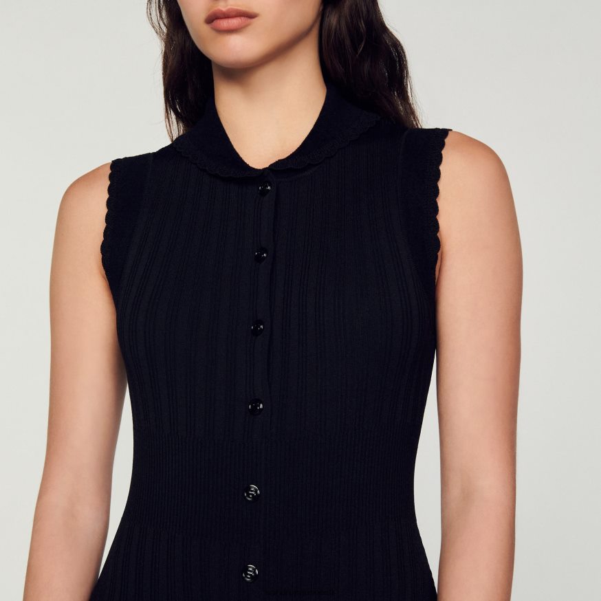 Sandro Paris kehakate naised soonikuga maksikleit BN4RF58 must