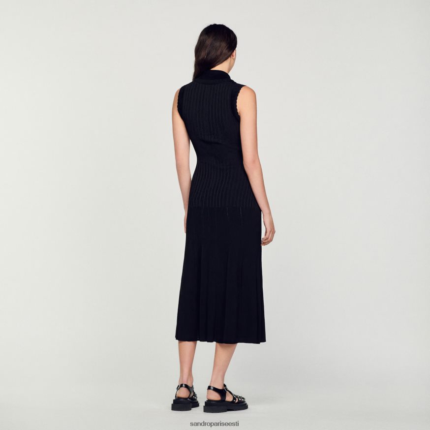 Sandro Paris kehakate naised soonikuga maksikleit BN4RF58 must