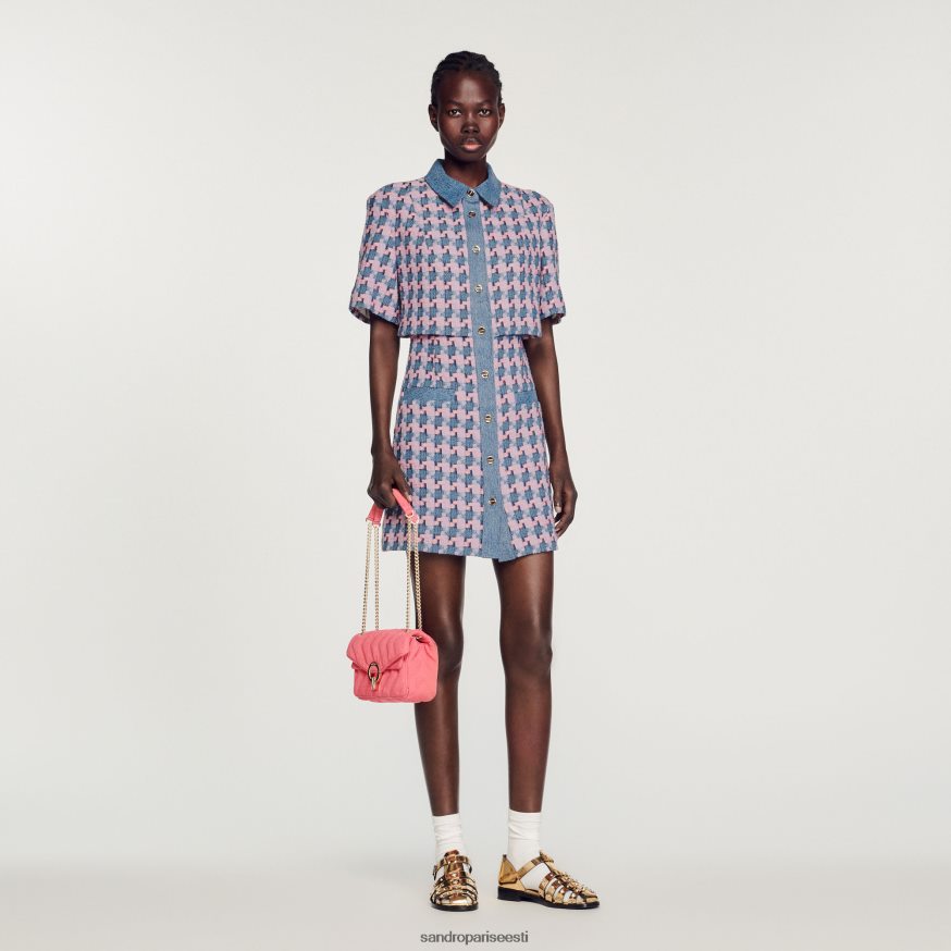 Sandro Paris kehakate naised tviid kleit BN4RF267 lilla/sinine