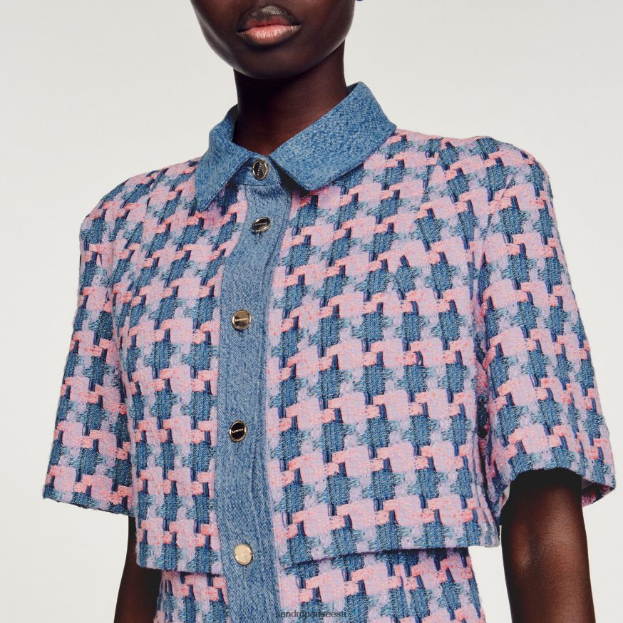 Sandro Paris kehakate naised tviid kleit BN4RF267 lilla/sinine