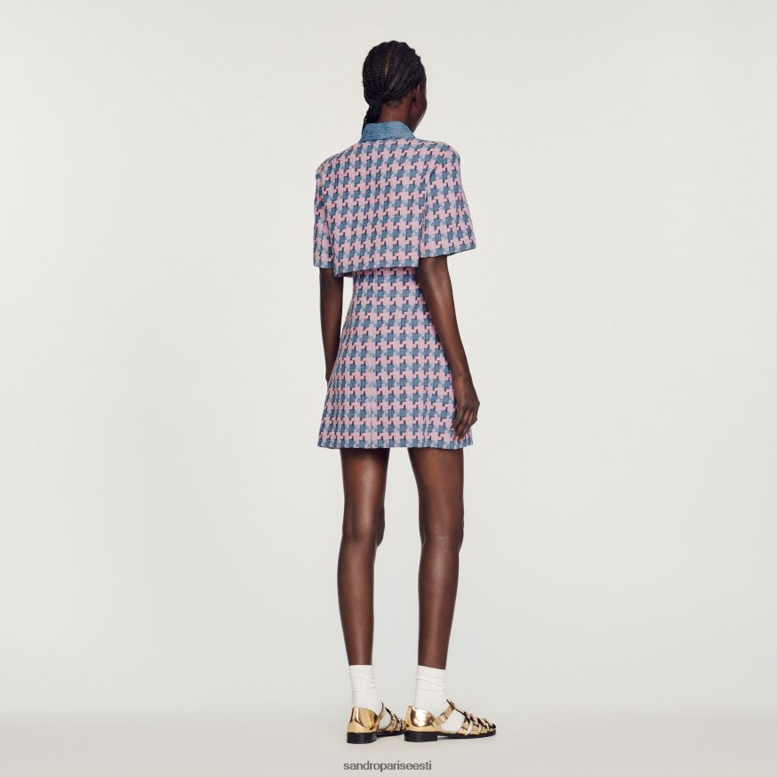 Sandro Paris kehakate naised tviid kleit BN4RF267 lilla/sinine