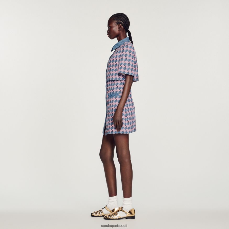 Sandro Paris kehakate naised tviid kleit BN4RF267 lilla/sinine