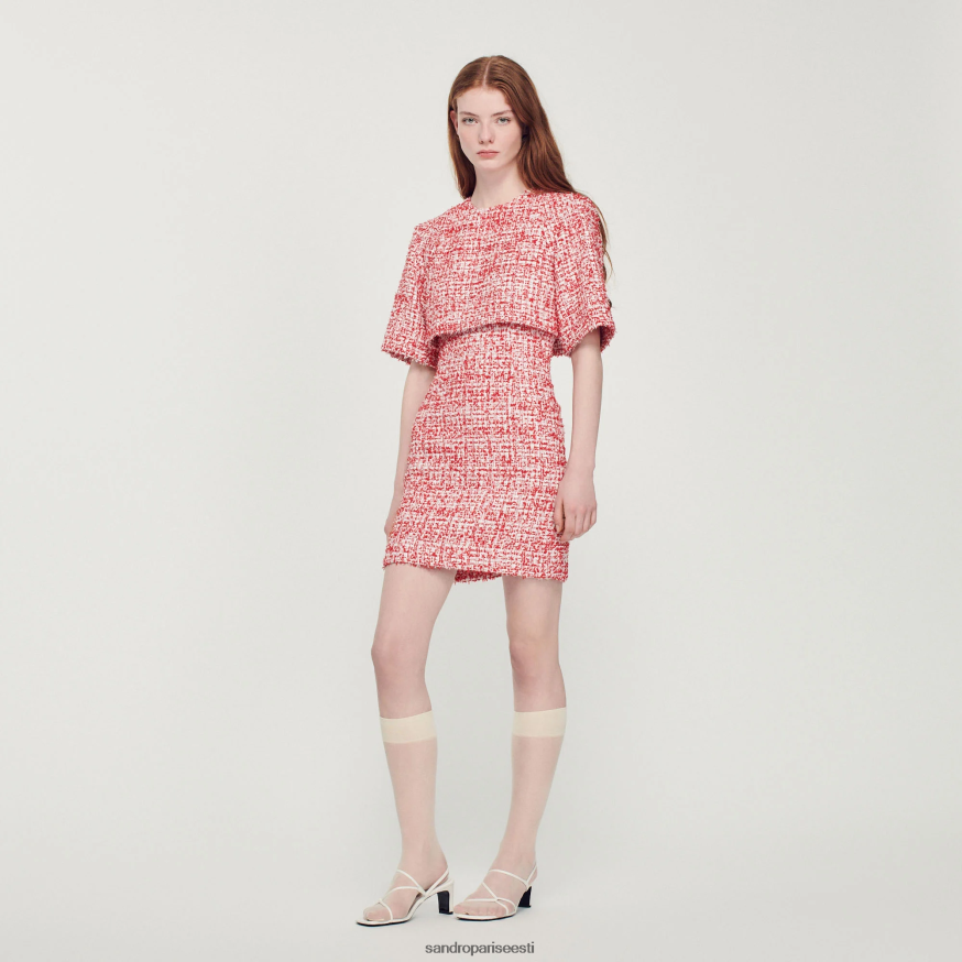 Sandro Paris kehakate naised tviid kleit BN4RF372 punane