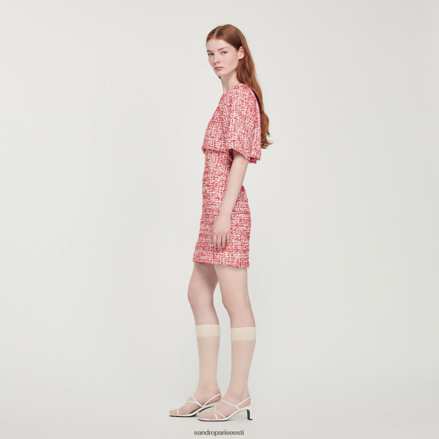 Sandro Paris kehakate naised tviid kleit BN4RF372 punane