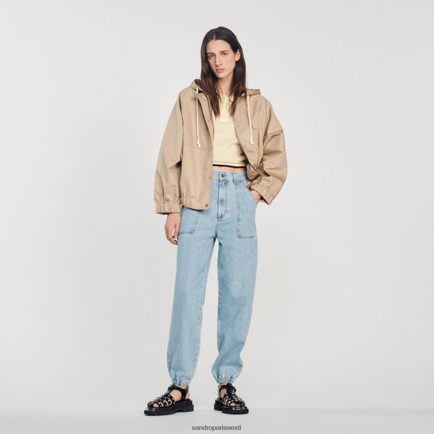 Sandro Paris kehakate naised kapuutsiga parka BN4RF406 beež