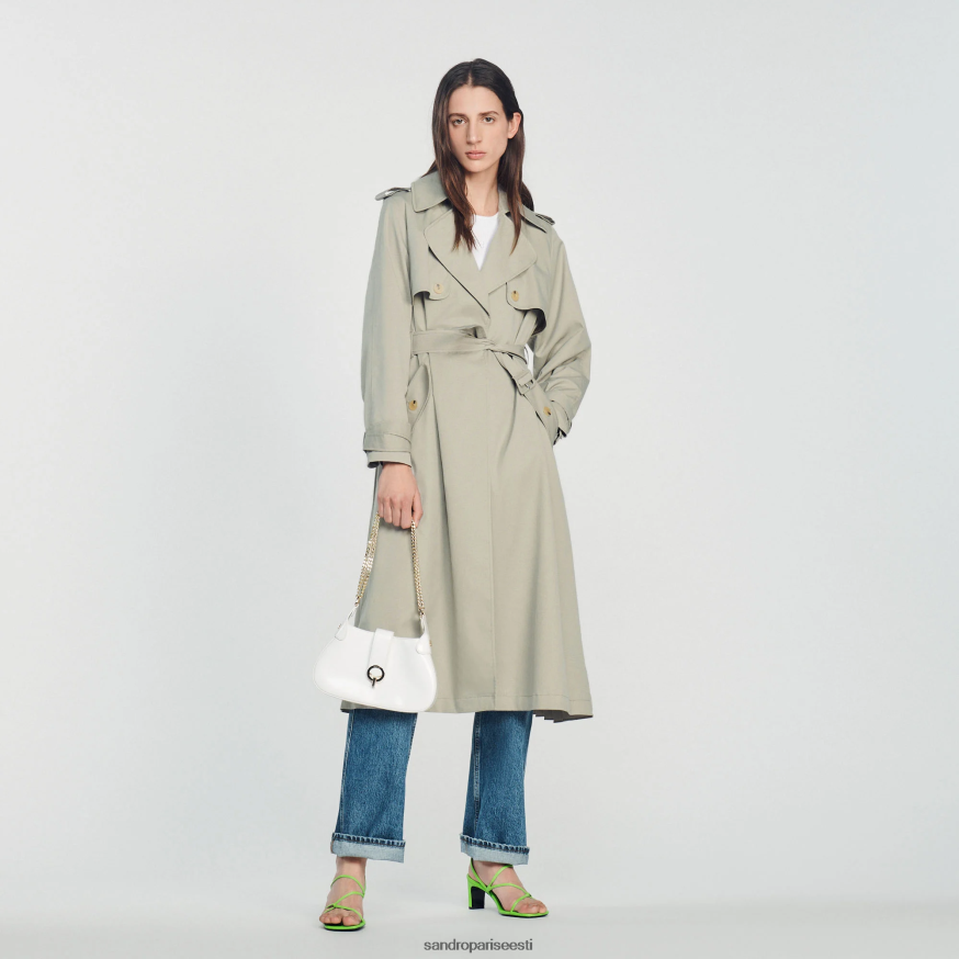 Sandro Paris kehakate naised kurrutatud seljaga trentšmantel BN4RF255 kitt