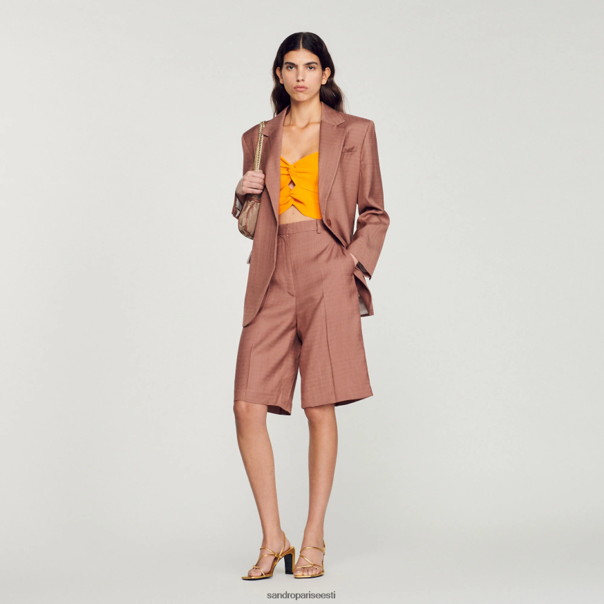 Sandro Paris kehakate naised kohandatud bermudad BN4RF374 savi