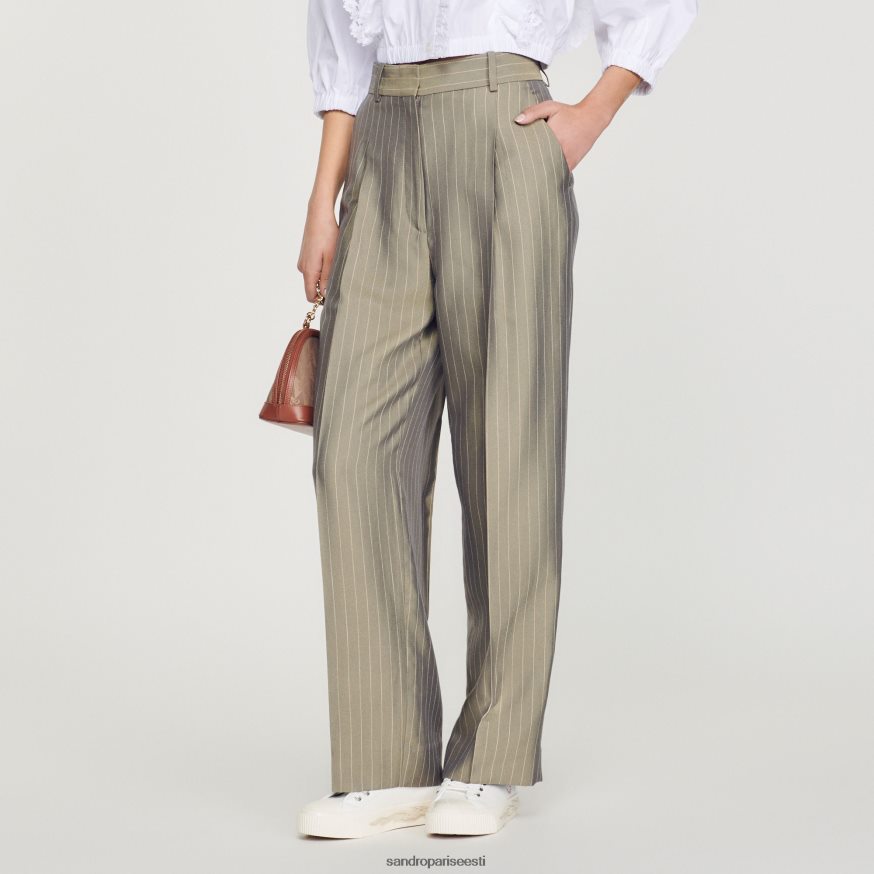 Sandro Paris kehakate naised kohandatud püksid BN4RF204 oliiviroheline