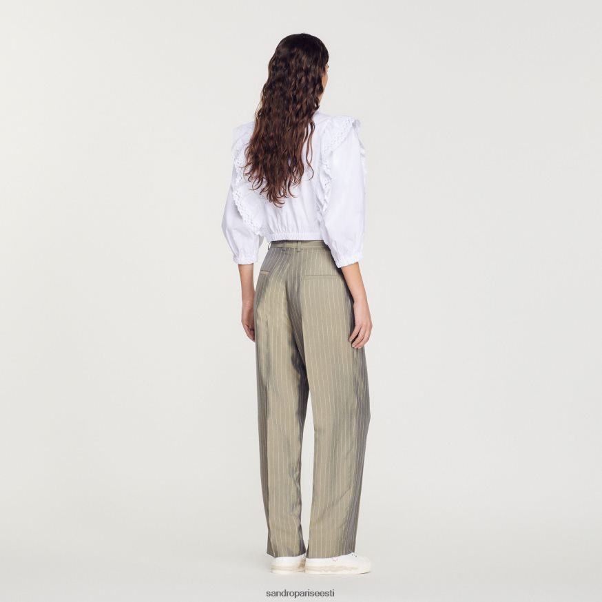 Sandro Paris kehakate naised kohandatud püksid BN4RF204 oliiviroheline