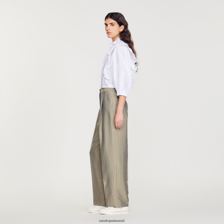 Sandro Paris kehakate naised kohandatud püksid BN4RF204 oliiviroheline