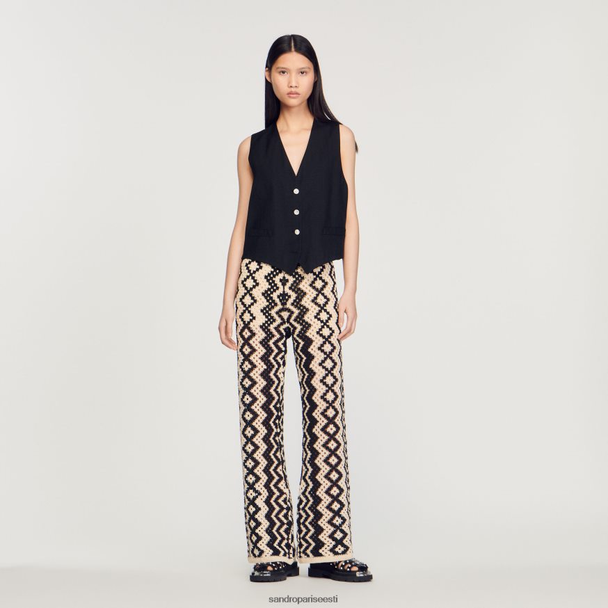 Sandro Paris kehakate naised koo püksid BN4RF100 must/ekru