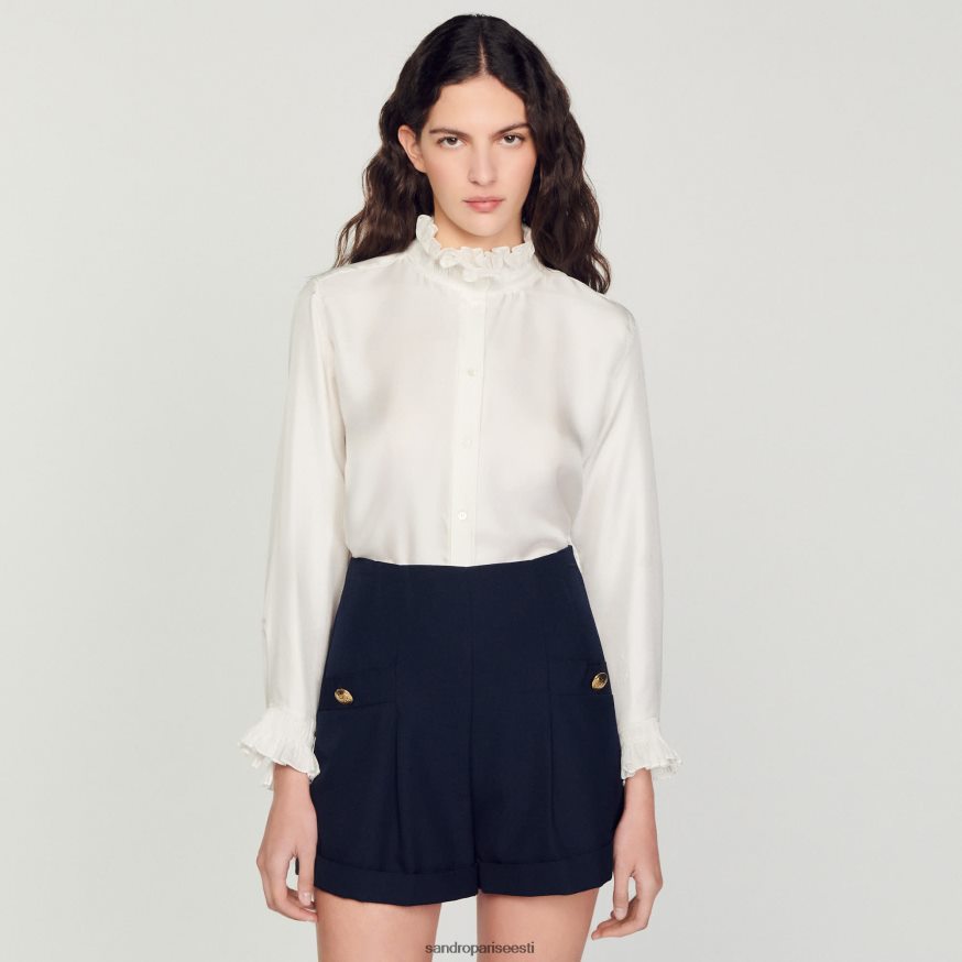 Sandro Paris kehakate naised lühikesed püksid ülespööramisega BN4RF87 mereväe sinine