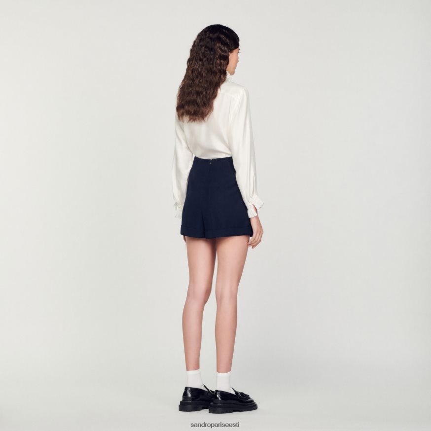 Sandro Paris kehakate naised lühikesed püksid ülespööramisega BN4RF87 mereväe sinine