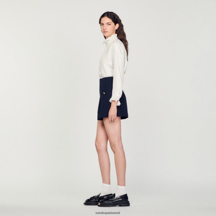 Sandro Paris kehakate naised lühikesed püksid ülespööramisega BN4RF87 mereväe sinine