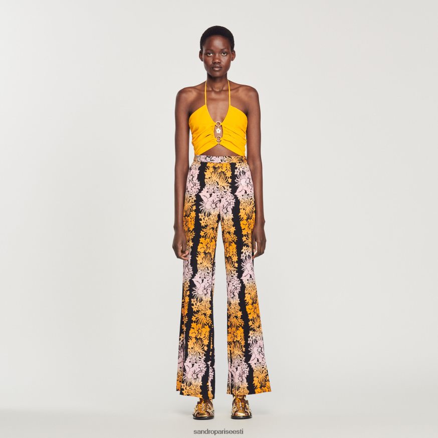 Sandro Paris kehakate naised lahtised hawaii mustriga püksid BN4RF273 must