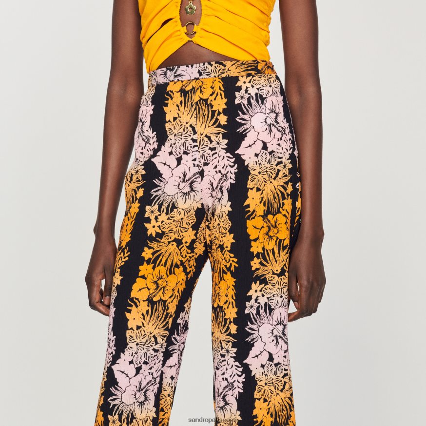 Sandro Paris kehakate naised lahtised hawaii mustriga püksid BN4RF273 must