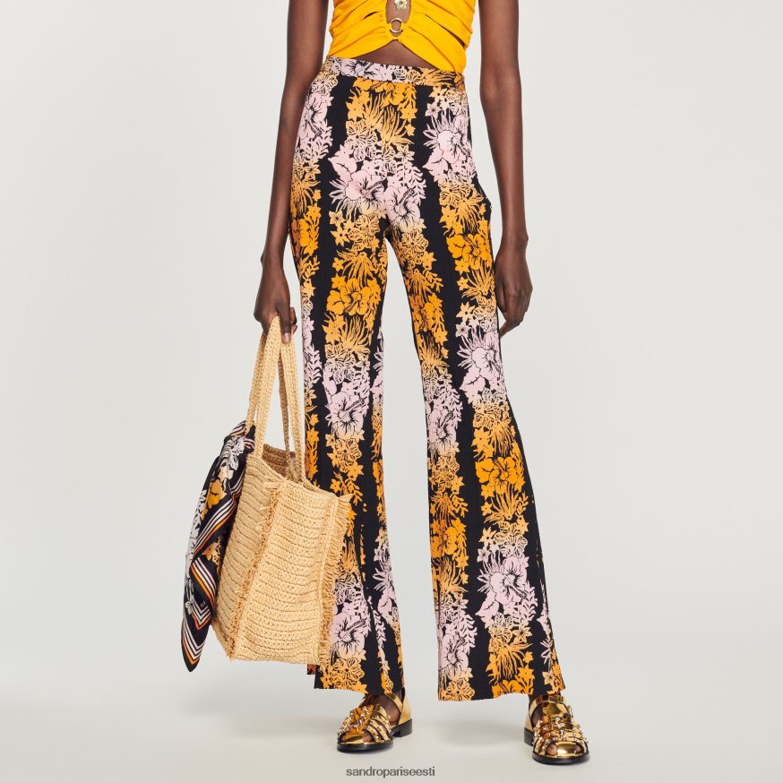 Sandro Paris kehakate naised lahtised hawaii mustriga püksid BN4RF273 must