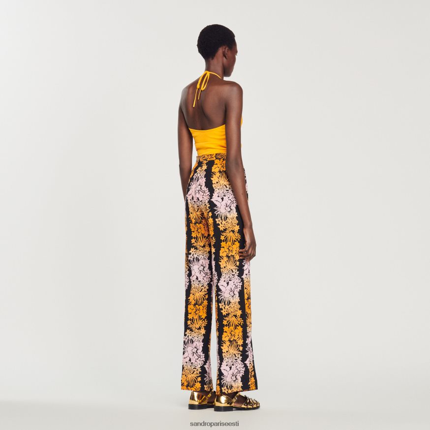 Sandro Paris kehakate naised lahtised hawaii mustriga püksid BN4RF273 must