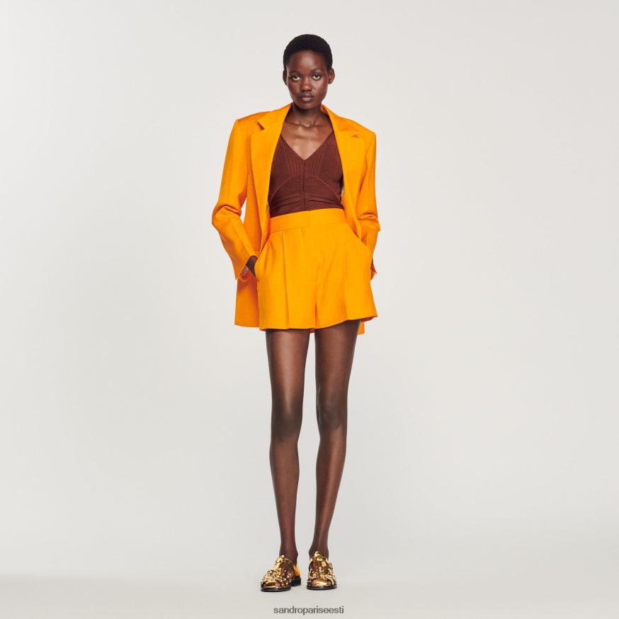 Sandro Paris kehakate naised laia säärega lühikesed püksid BN4RF387 oranž