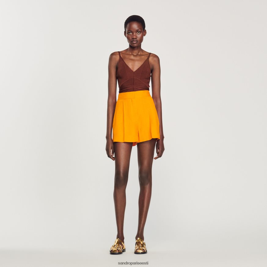 Sandro Paris kehakate naised laia säärega lühikesed püksid BN4RF387 oranž