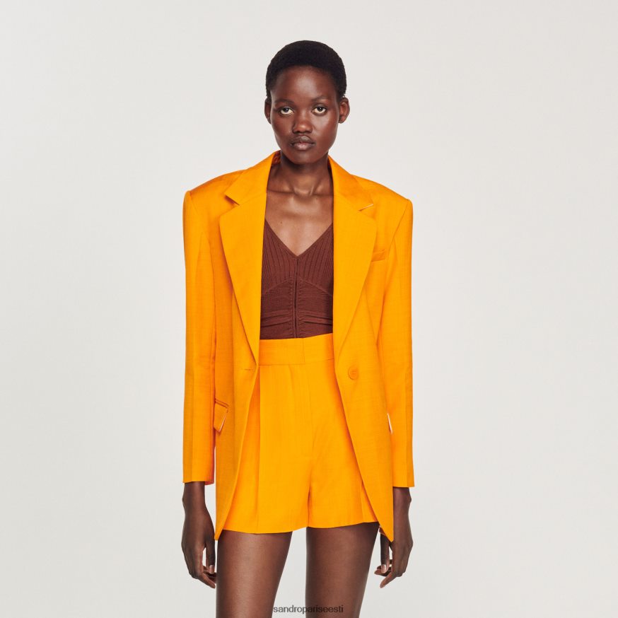 Sandro Paris kehakate naised laia säärega lühikesed püksid BN4RF387 oranž