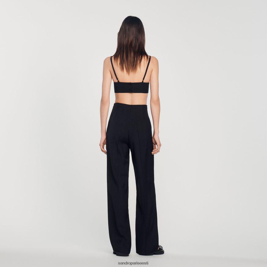 Sandro Paris kehakate naised laia säärega püksid BN4RF169 must