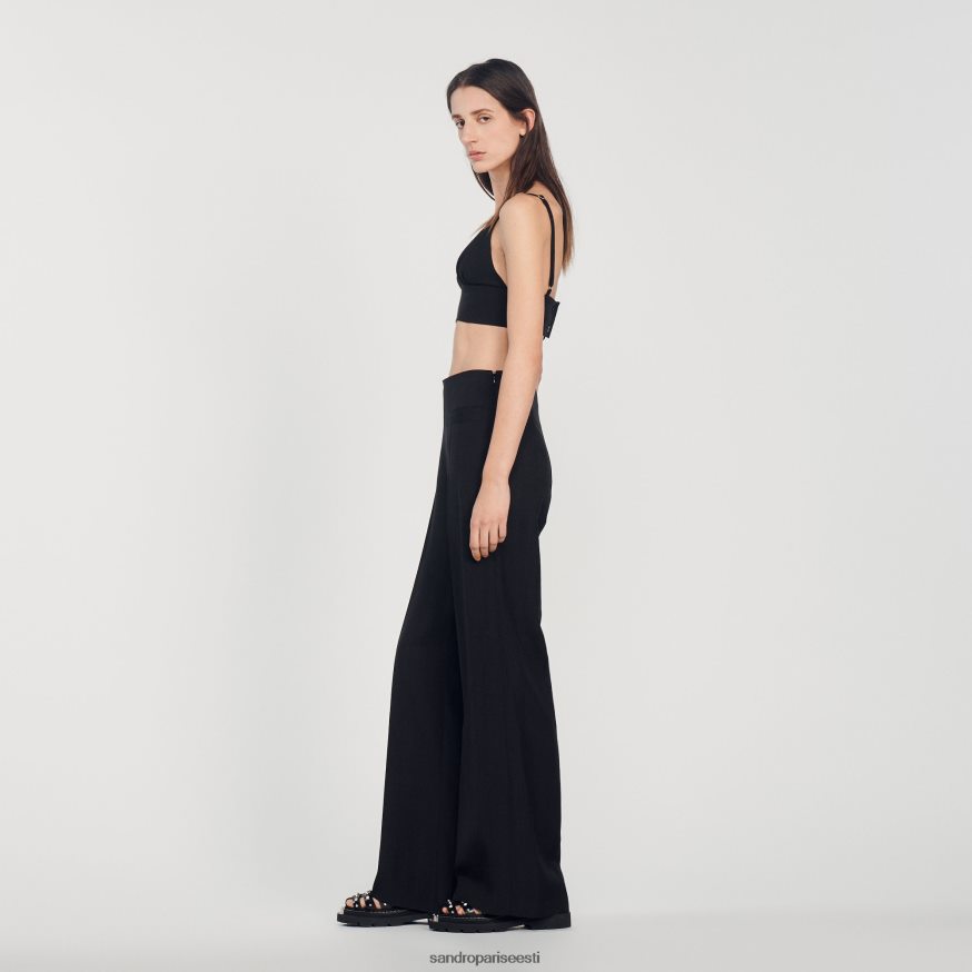 Sandro Paris kehakate naised laia säärega püksid BN4RF169 must