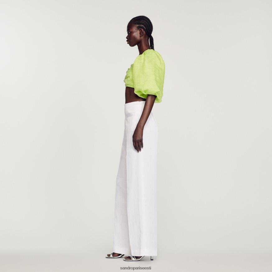 Sandro Paris kehakate naised laia säärega püksid BN4RF181 valge