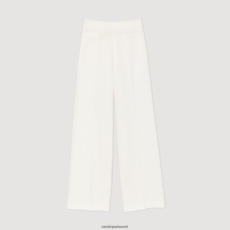 Sandro Paris kehakate naised laia säärega püksid BN4RF181 valge