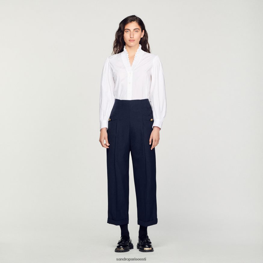 Sandro Paris kehakate naised laia säärega püksid BN4RF192 mereväe sinine